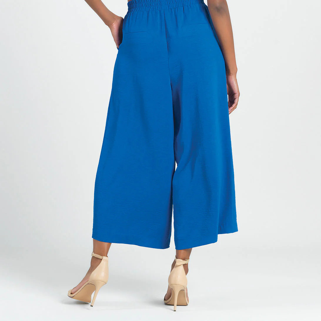Cropped Palazzo Pants - Cobalt