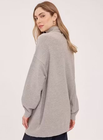 Astrid Long Turtleneck Sweater - Heather Granite
