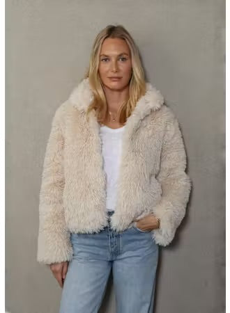 Mara Faux Fir Jacket - Natural