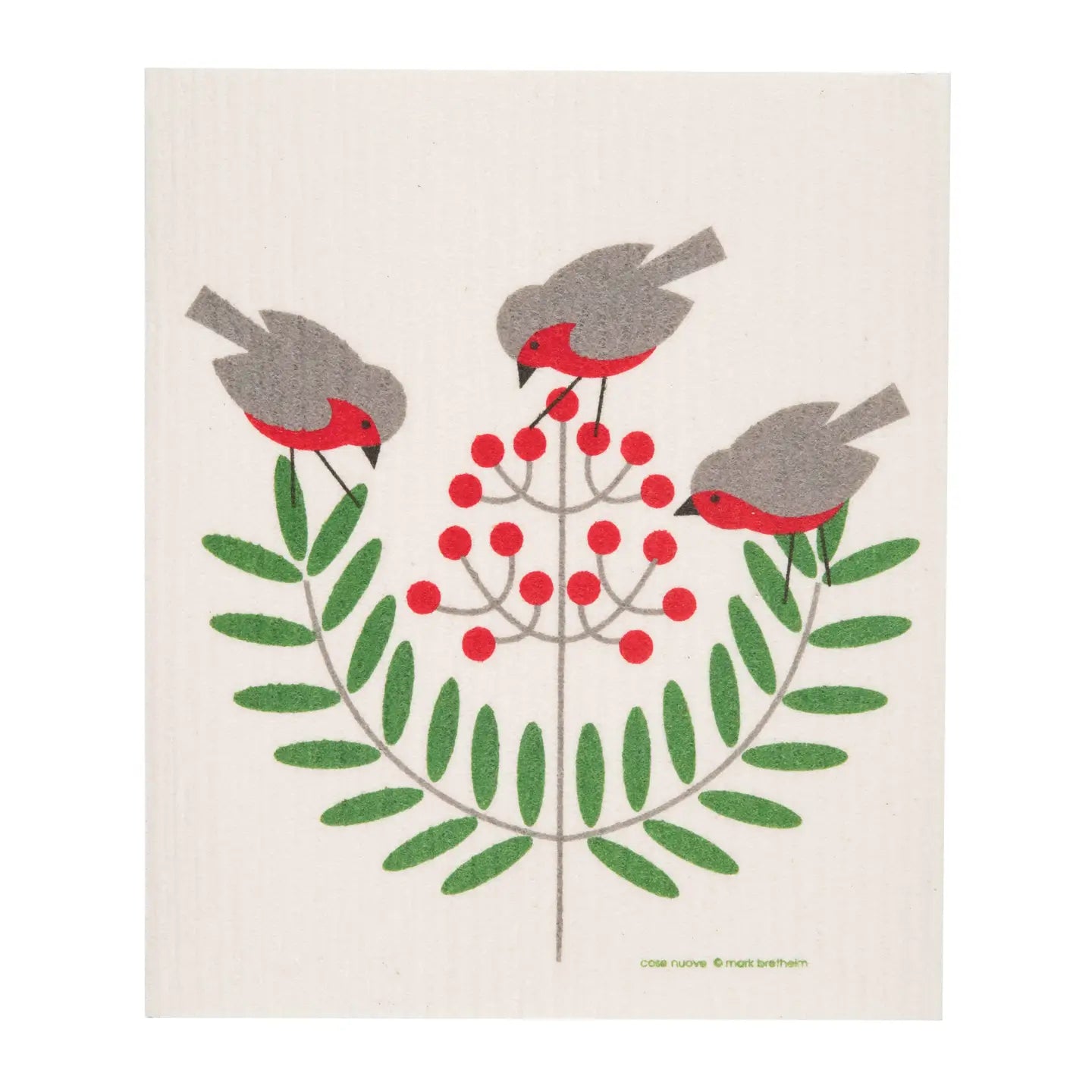 Swedish Dishcloth - Birds & Berries