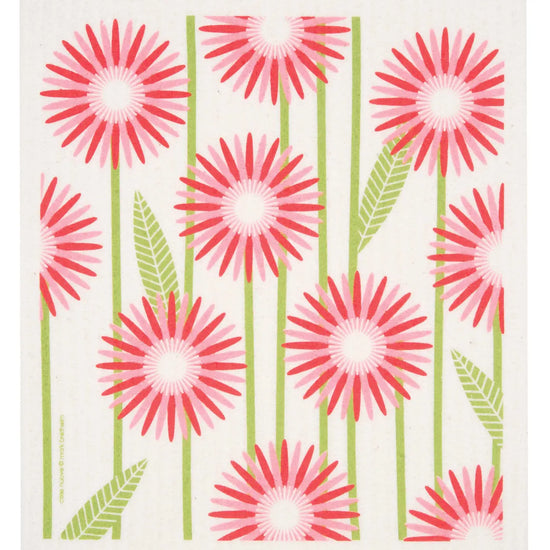 Swedish Dishcloth - Daisies - Pink