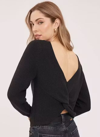 Ramona V-Back Sweater - Black
