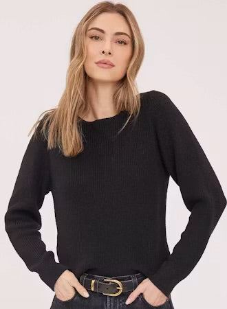 Ramona V-Back Sweater - Black