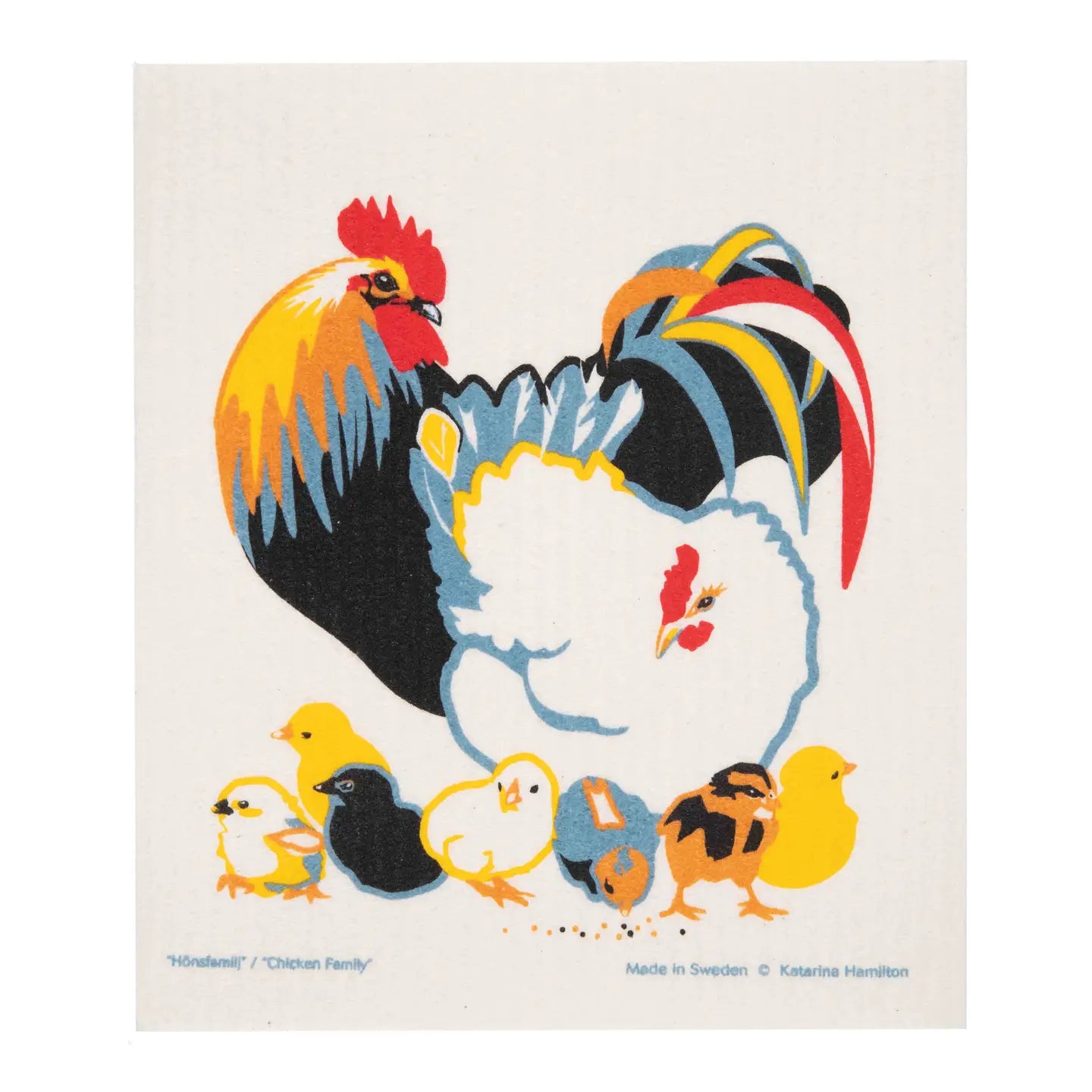 Swedish Dishcloth - Chicken Family