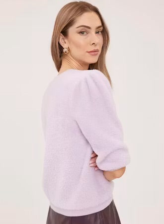 Yvonne Short Sleeved Sweater - Amethyst