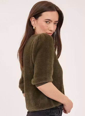Yvonne Short Sleeved Sweater - Olive