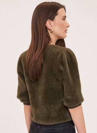 Yvonne Short Sleeved Sweater - Olive