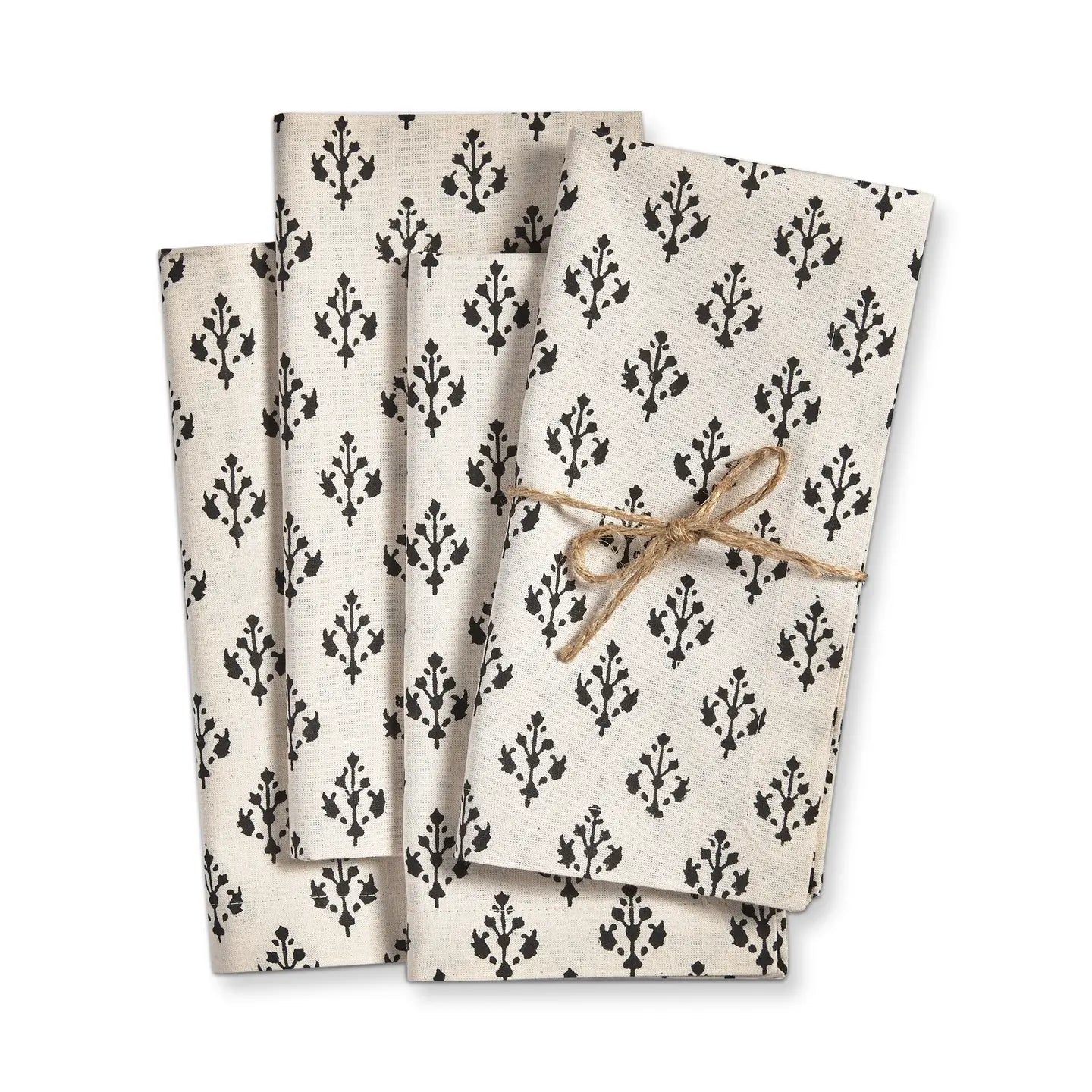 Emma Block Print Napkins - Black Multi - Set of 4