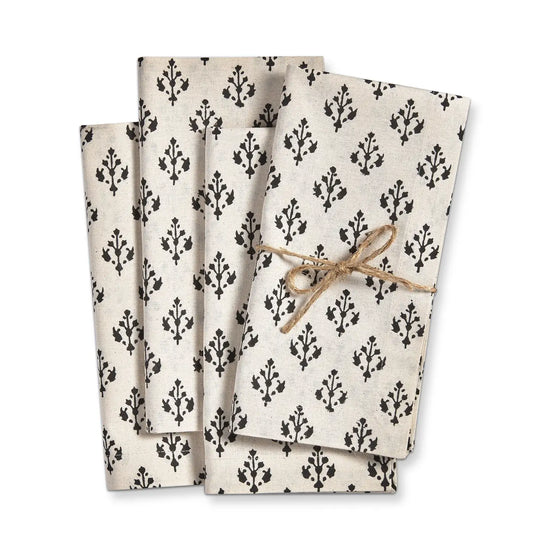 Emma Block Print Napkins - Black Multi - Set of 4