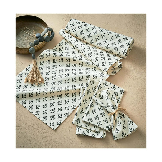 Emma Block Print Napkins - Black Multi - Set of 4