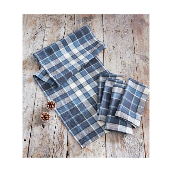 Mirage Plaid Napkins - Blue - Set of 4