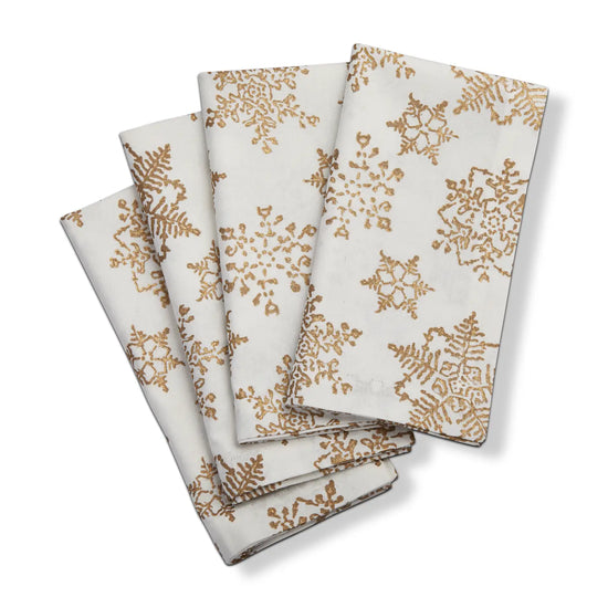 Snowflake Winter Napkins - White - Set of 4