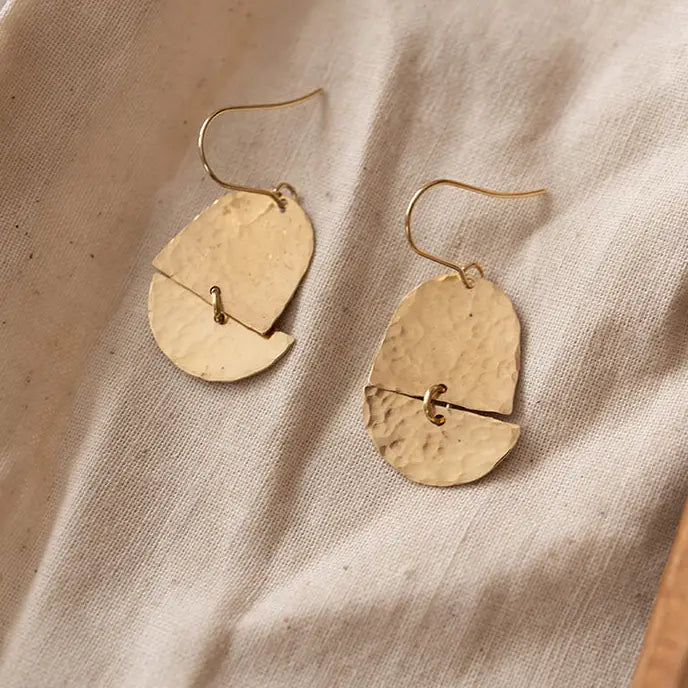 Hammered Brass Brume Earrings