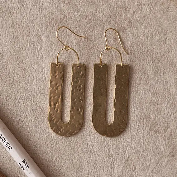 Hammered Brass Petra Earrings