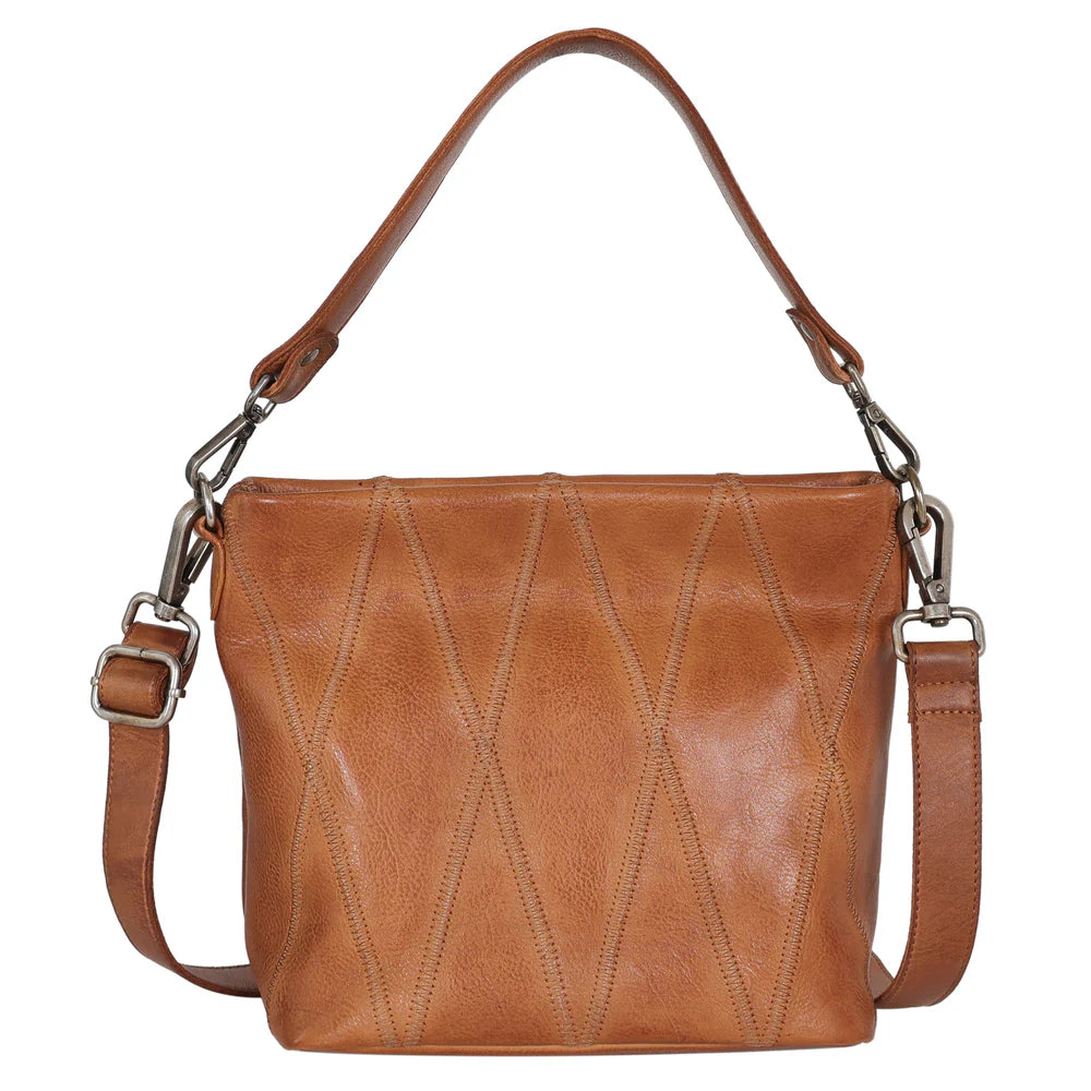 Ivy Diamond Tote Handbag - Cognac