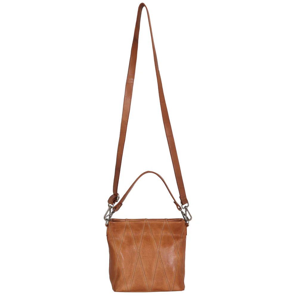 Ivy Diamond Tote Handbag - Cognac