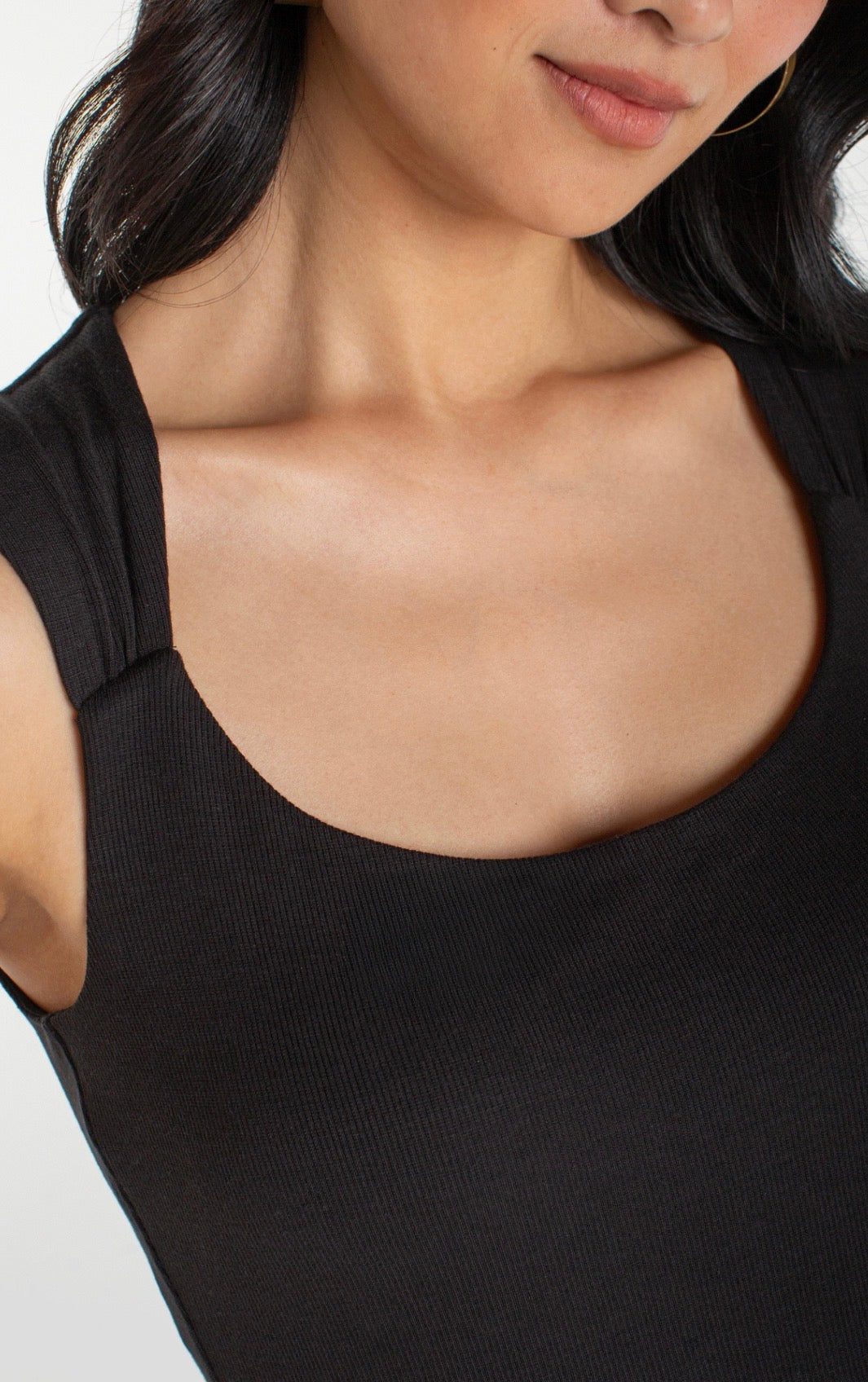 Built-In Bra Tank Top - Black