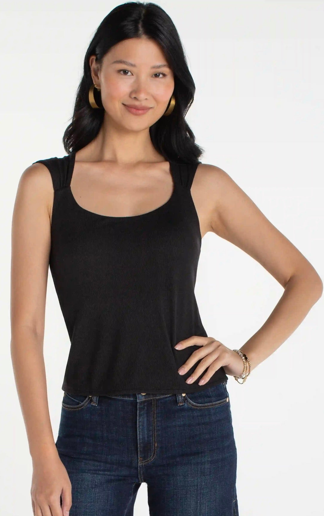 Built-In Bra Tank Top - Black