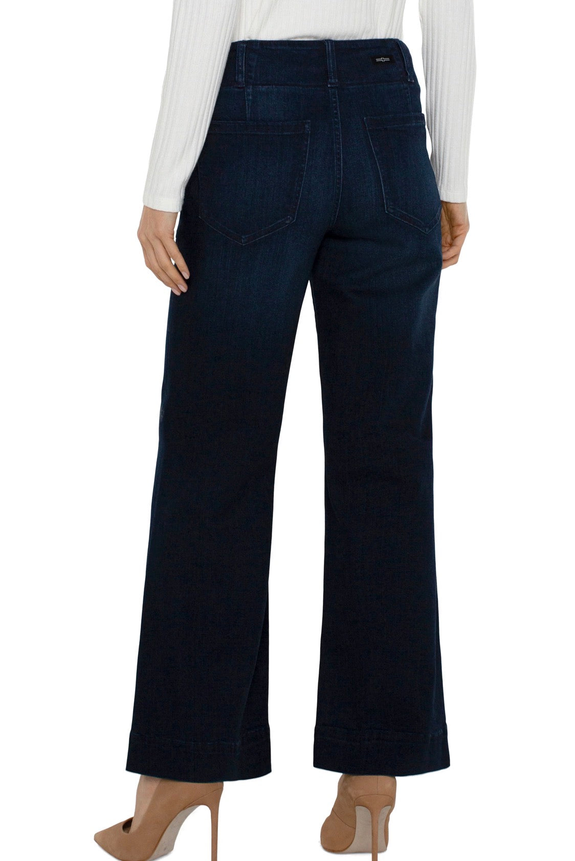 Patch Pocket Wide Leg Jeans - Summit Lake
