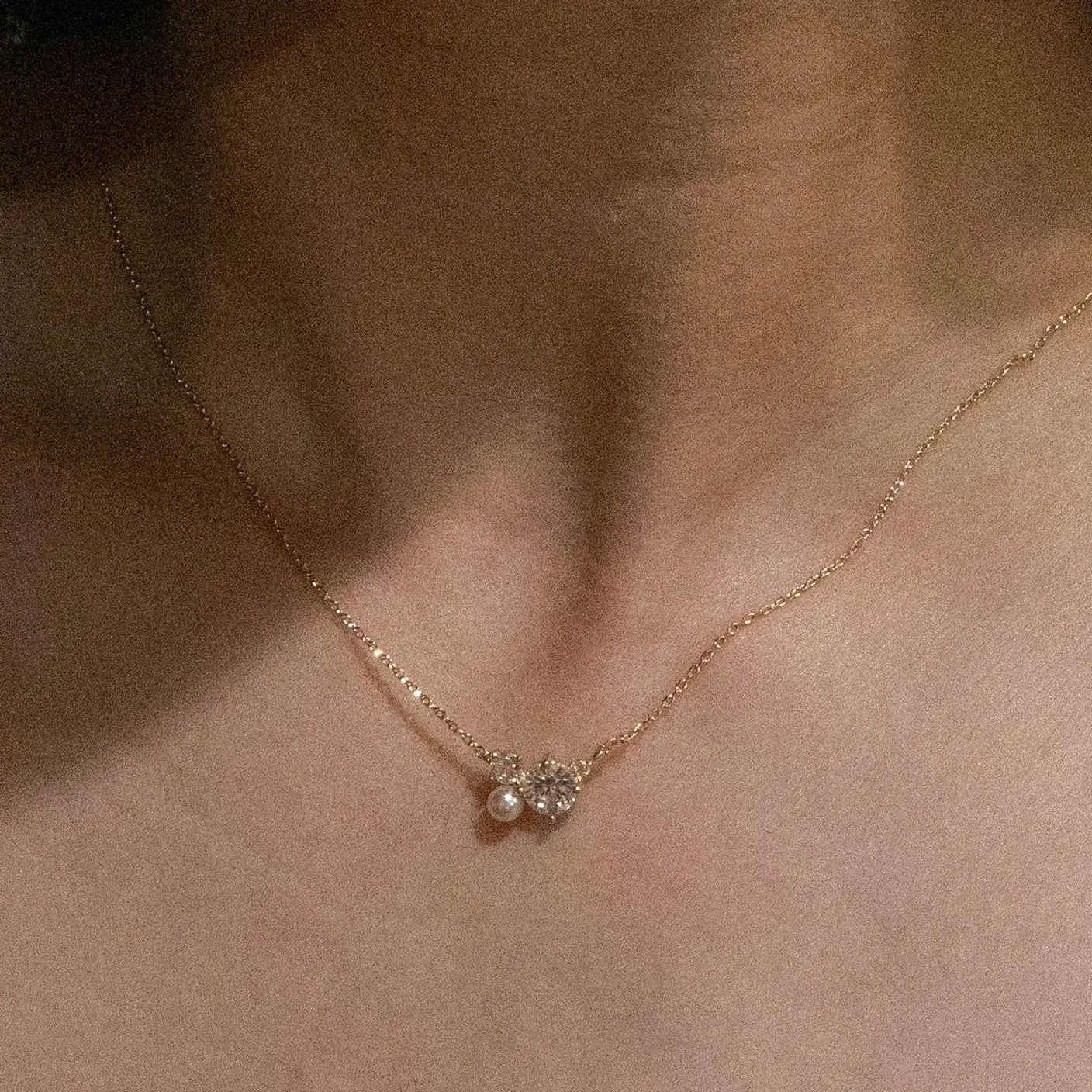 Round Cluster Charm Necklace