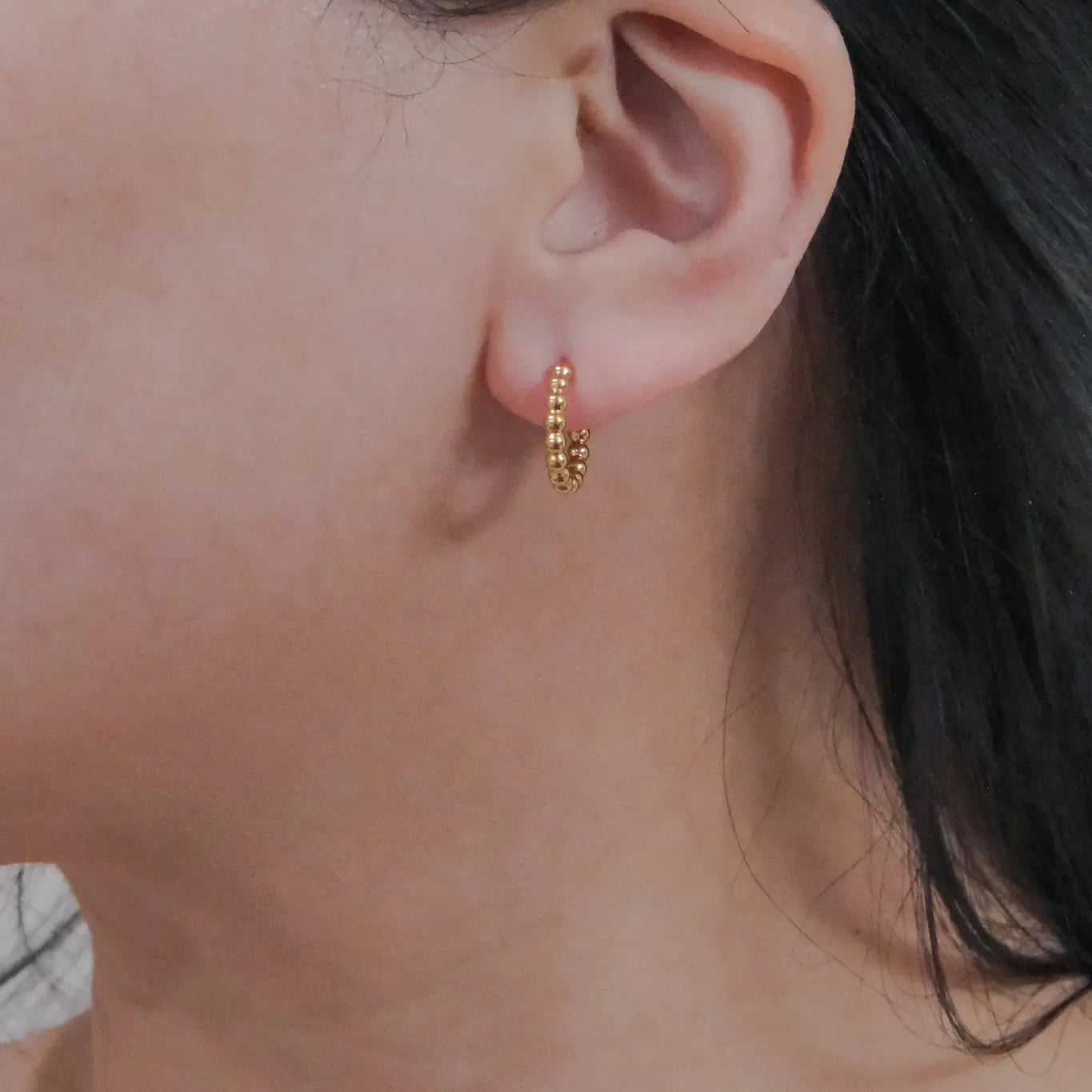Small Ball Hoop Earrings