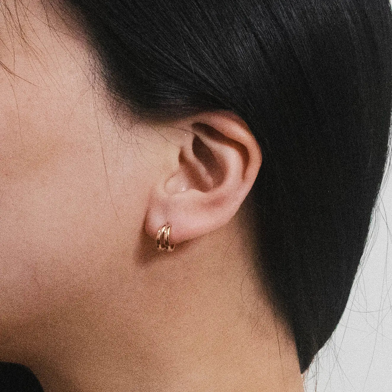 Split Huggie Hoop Earrings