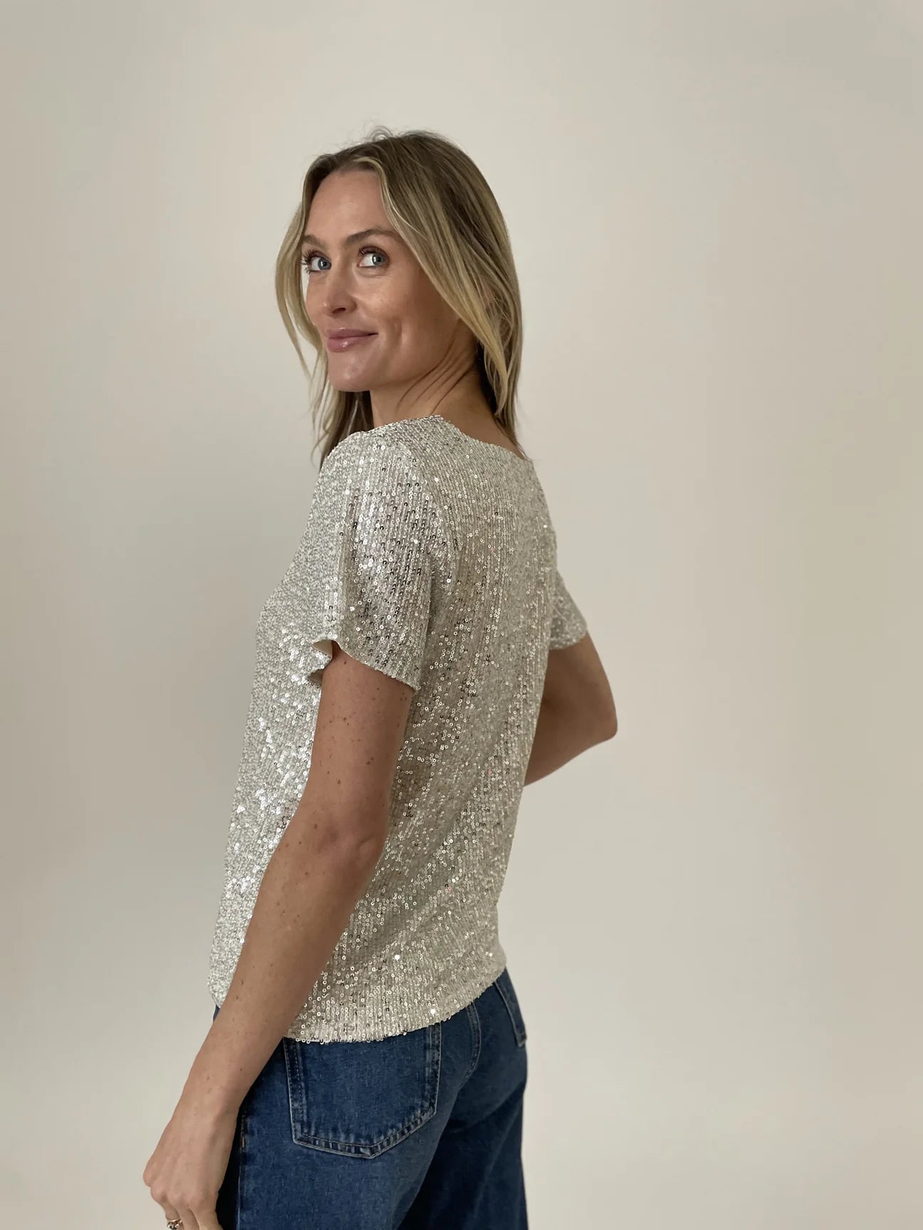 Anna Sequined Top - Silver