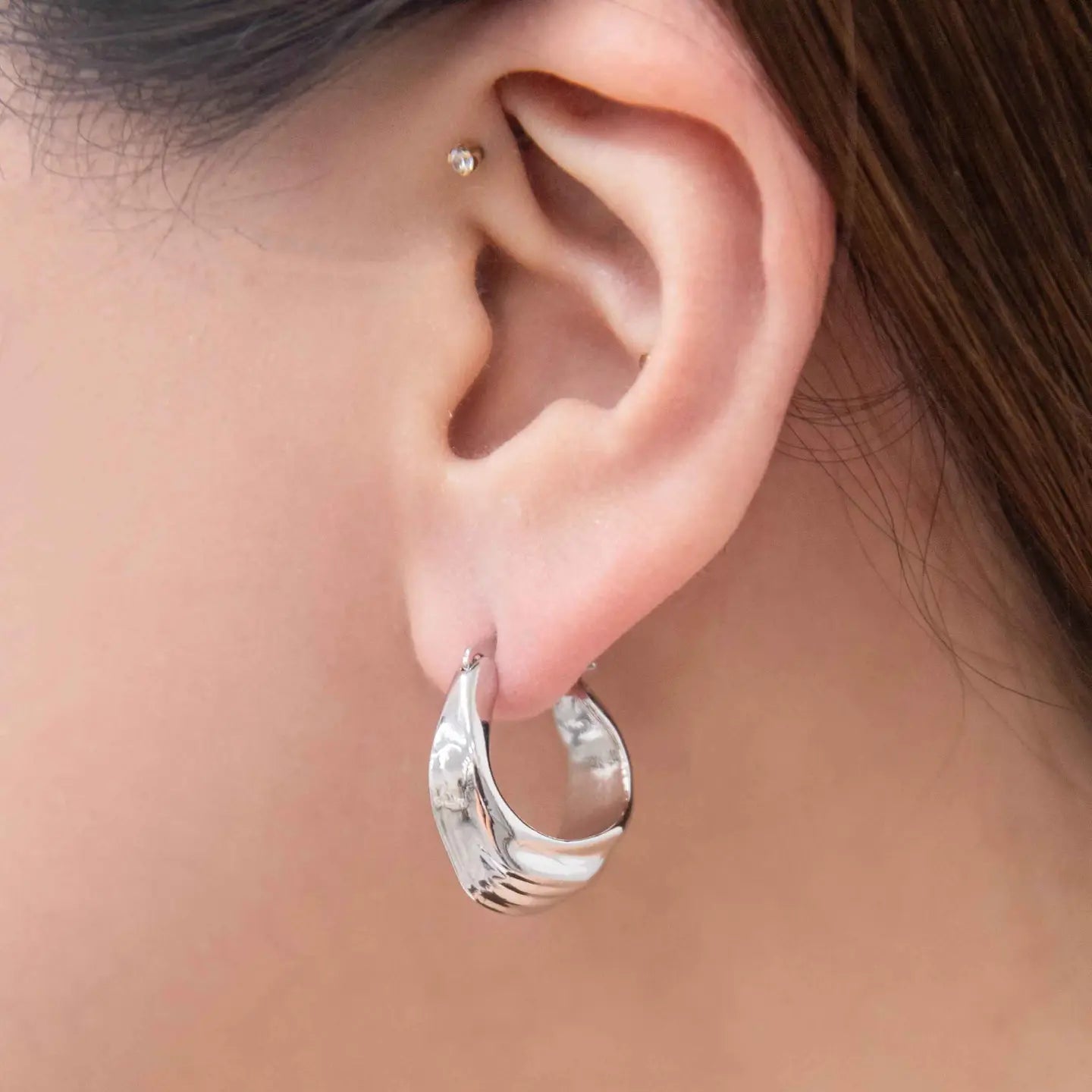Ruched Hoop Earrings