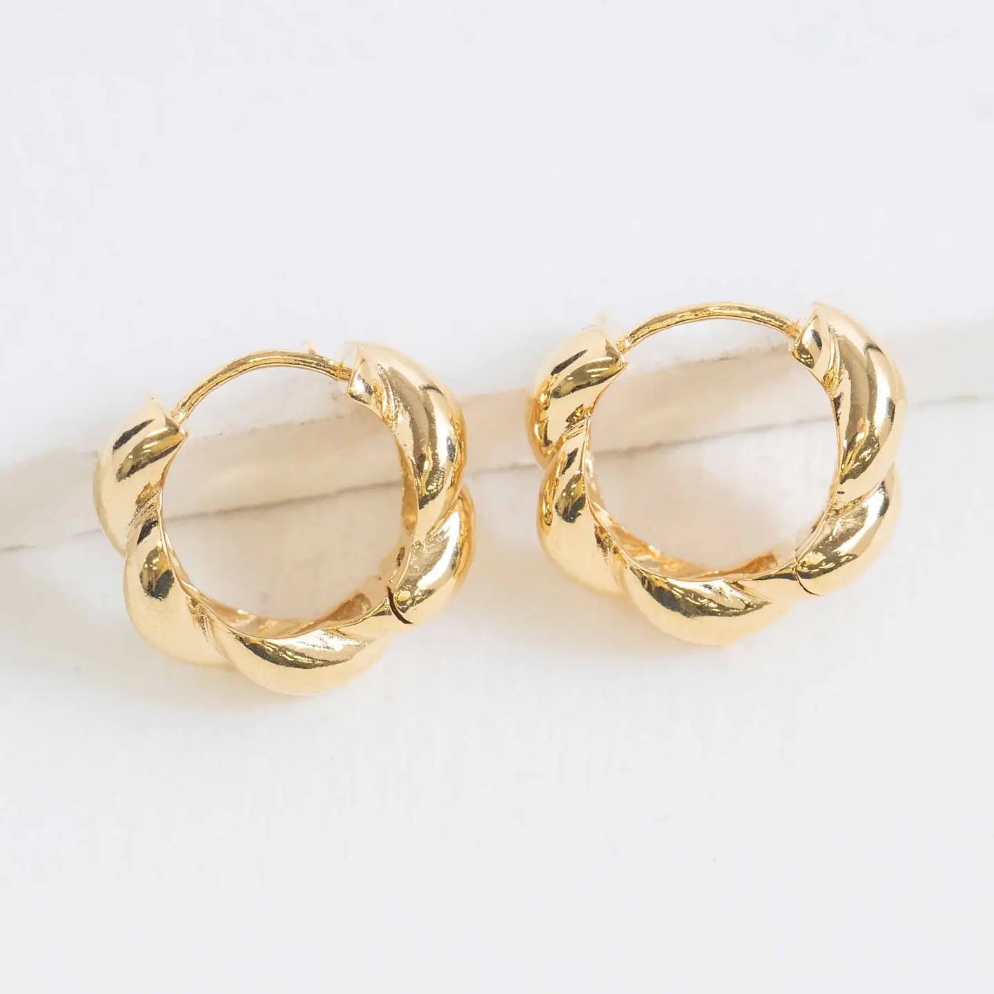 Twist Huggie Hoop Earrings