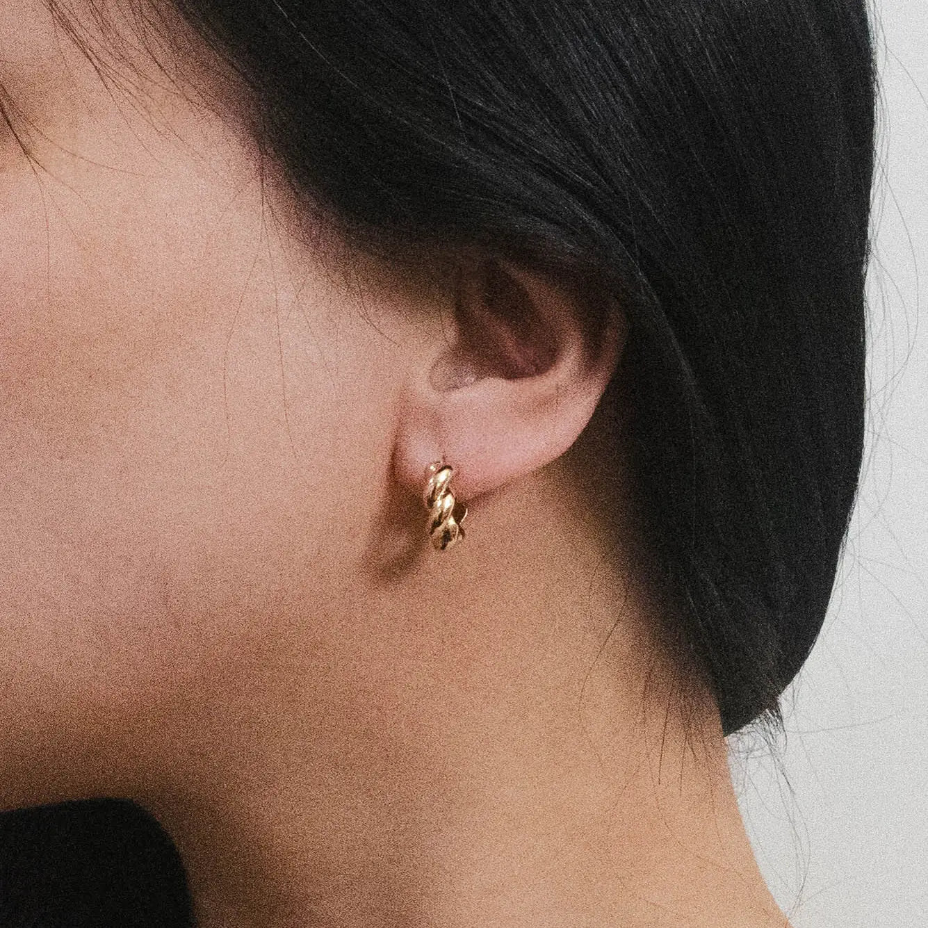 Twist Huggie Hoop Earrings