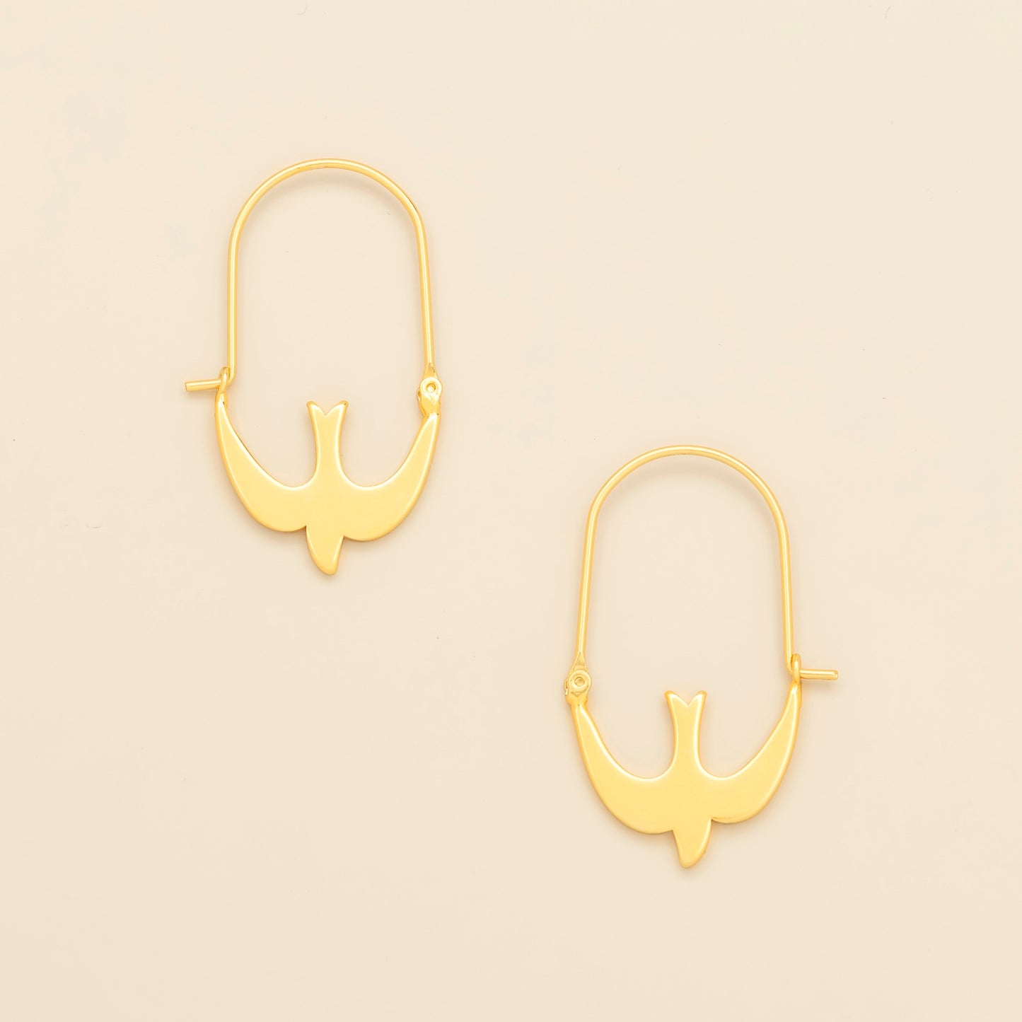 Swallow Hoop Earrings - Gold