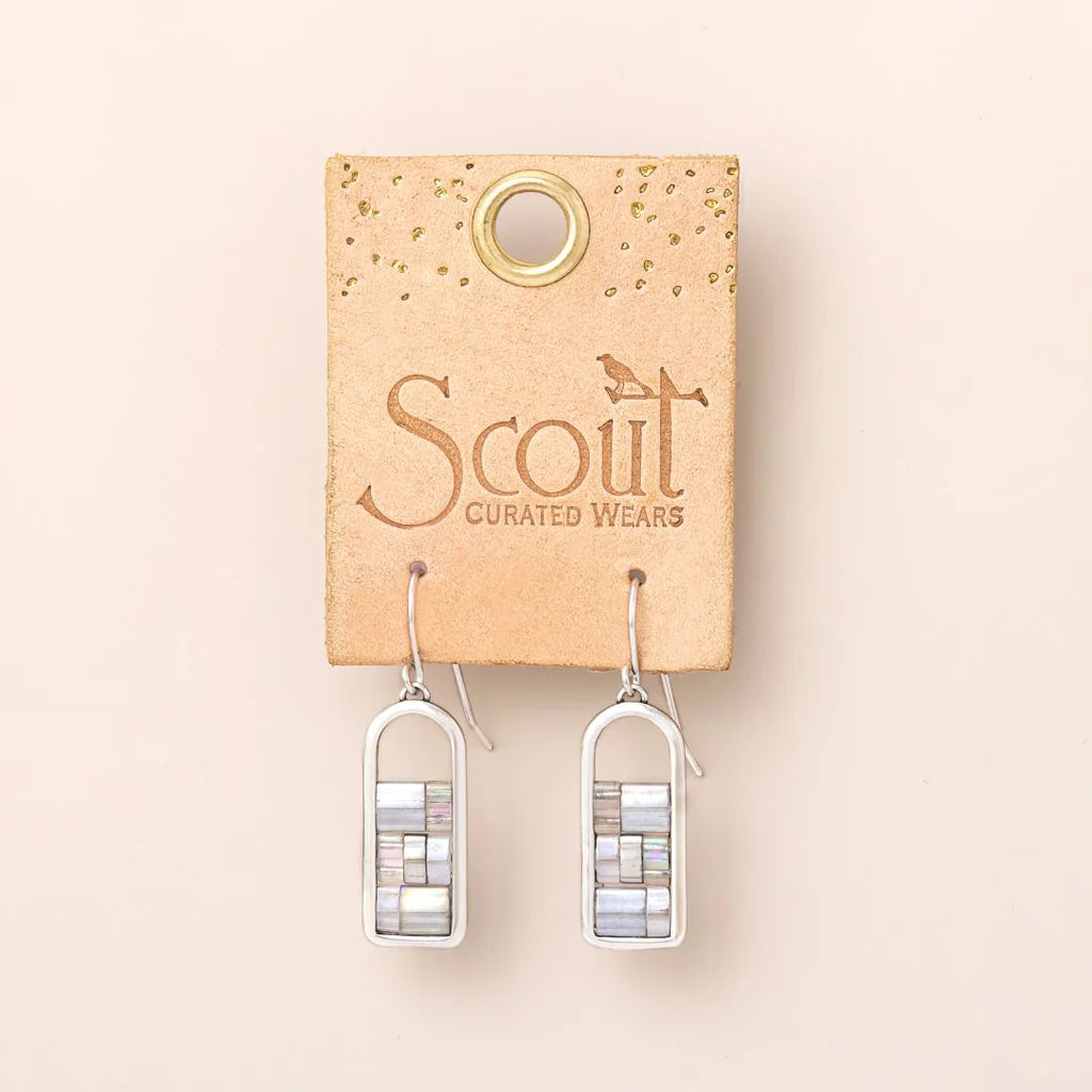 Good Karma Miyuki Frame Earring - Frost & Silver