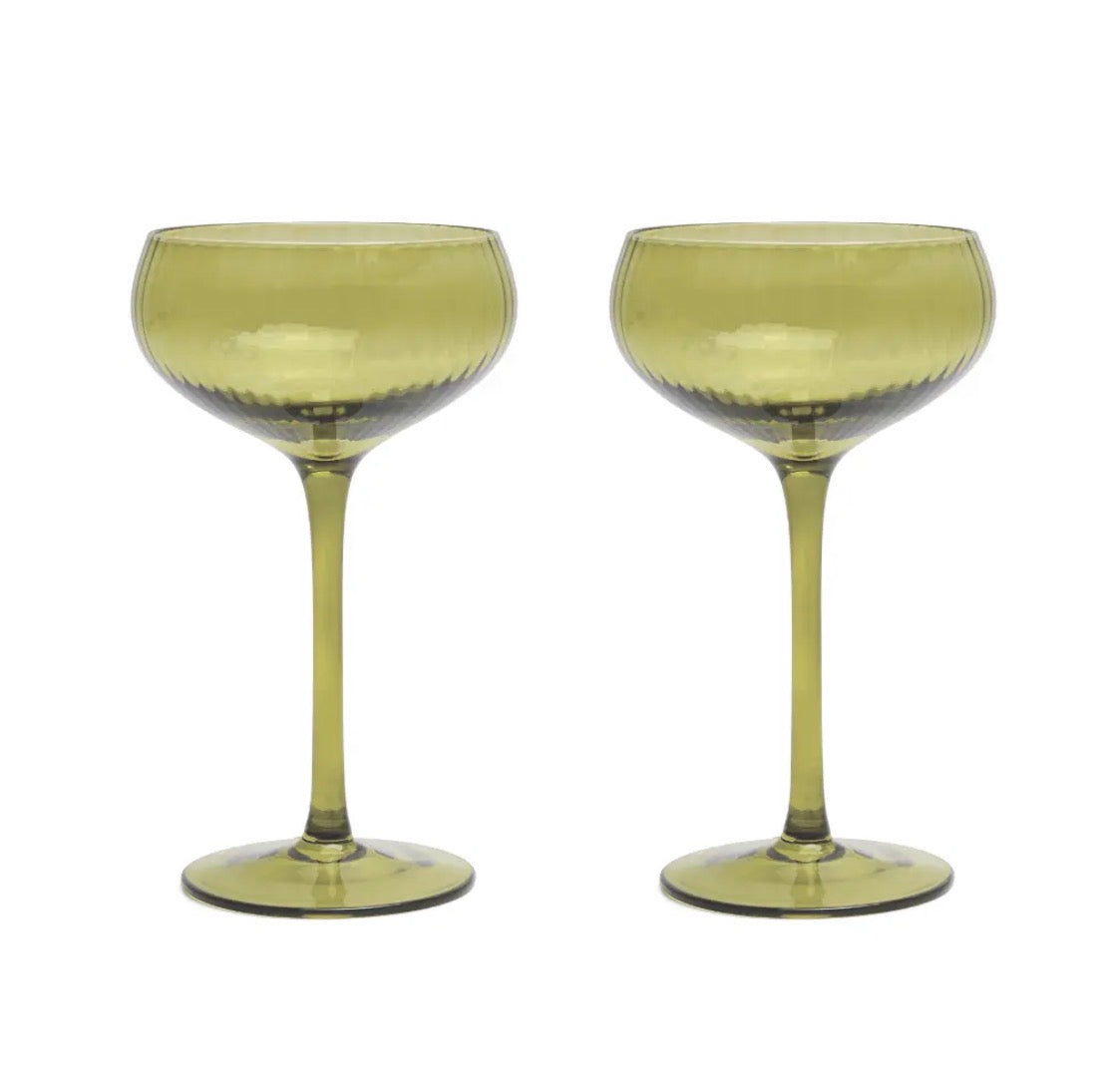 Lou Coupe Glass - Olive