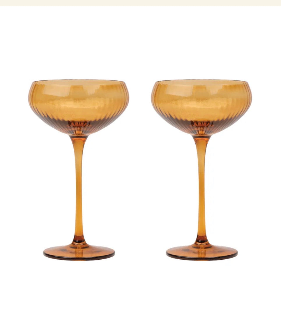 Lou Coupe Glass - Amber