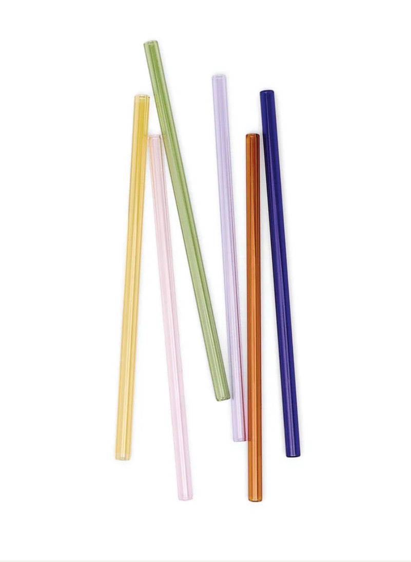 Danny Glass Highball Drinking Straws - Set of 6