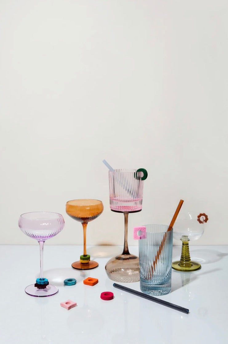 Danny Glass Highball Drinking Straws - Set of 6