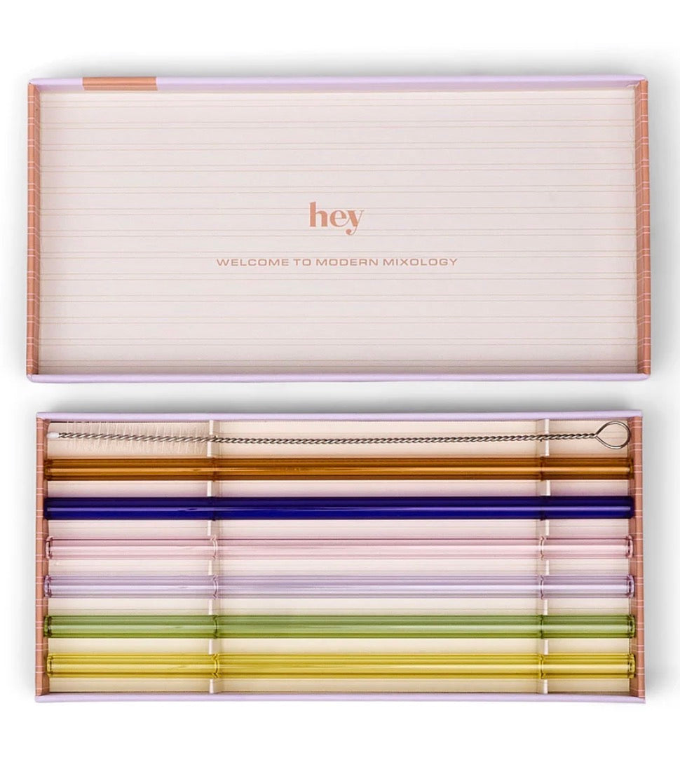 Danny Glass Highball Drinking Straws - Set of 6