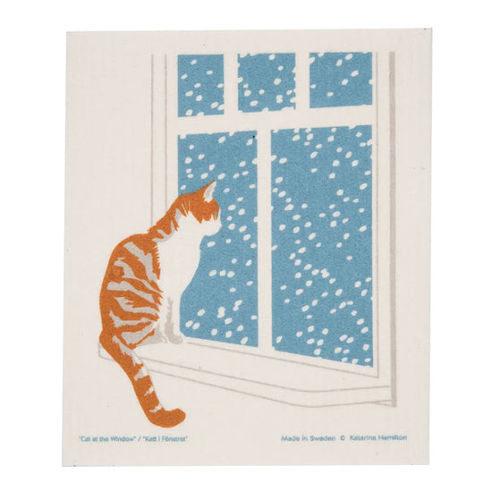 Swedish Dishcloth - Cat at the Window