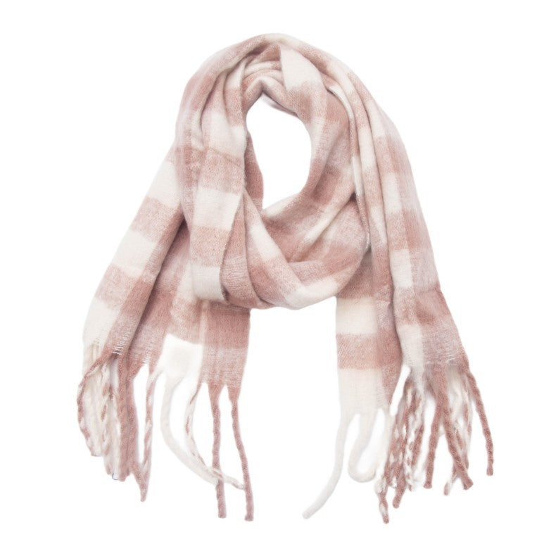 Soft Chunky Gingham Fleece Scarf