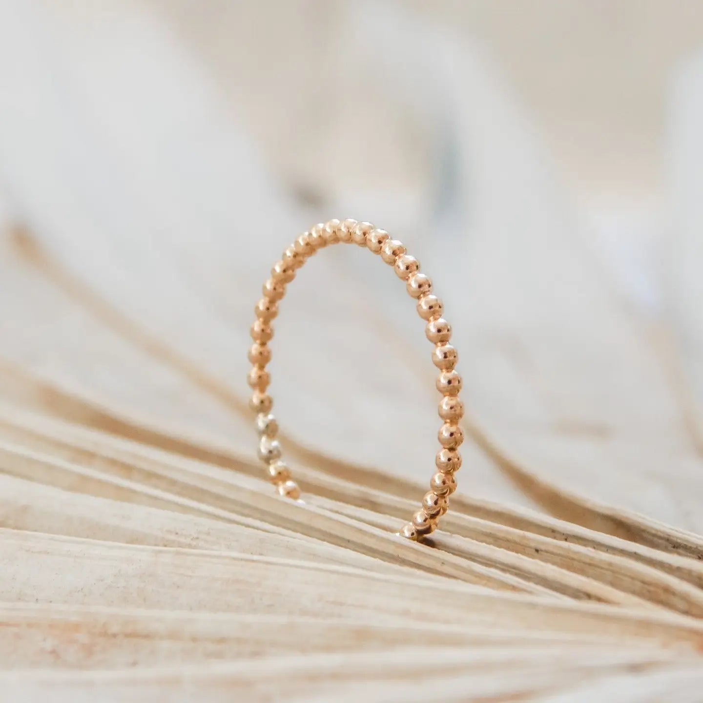 Beaded Stacking Ring - Gold