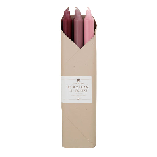 Heirloom Petals Candles - 12 Inch Tapers - 6 Piece Combo