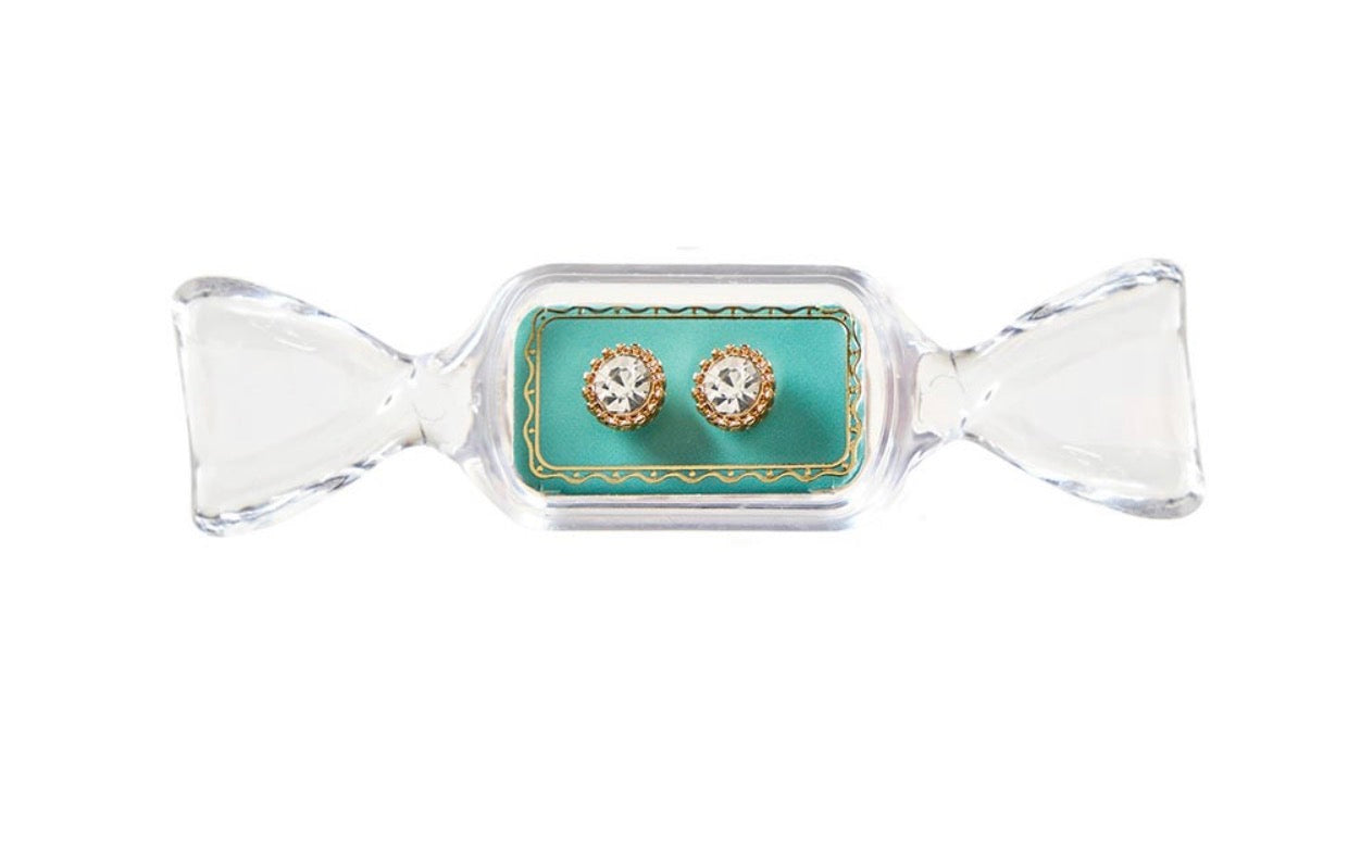 Candy Dish with Earrings - Aqua