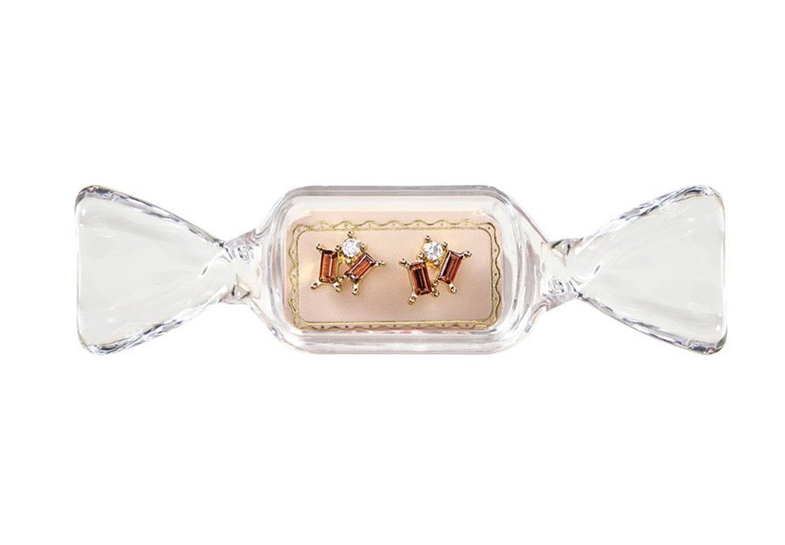 Candy Dish with Earrings - Beige