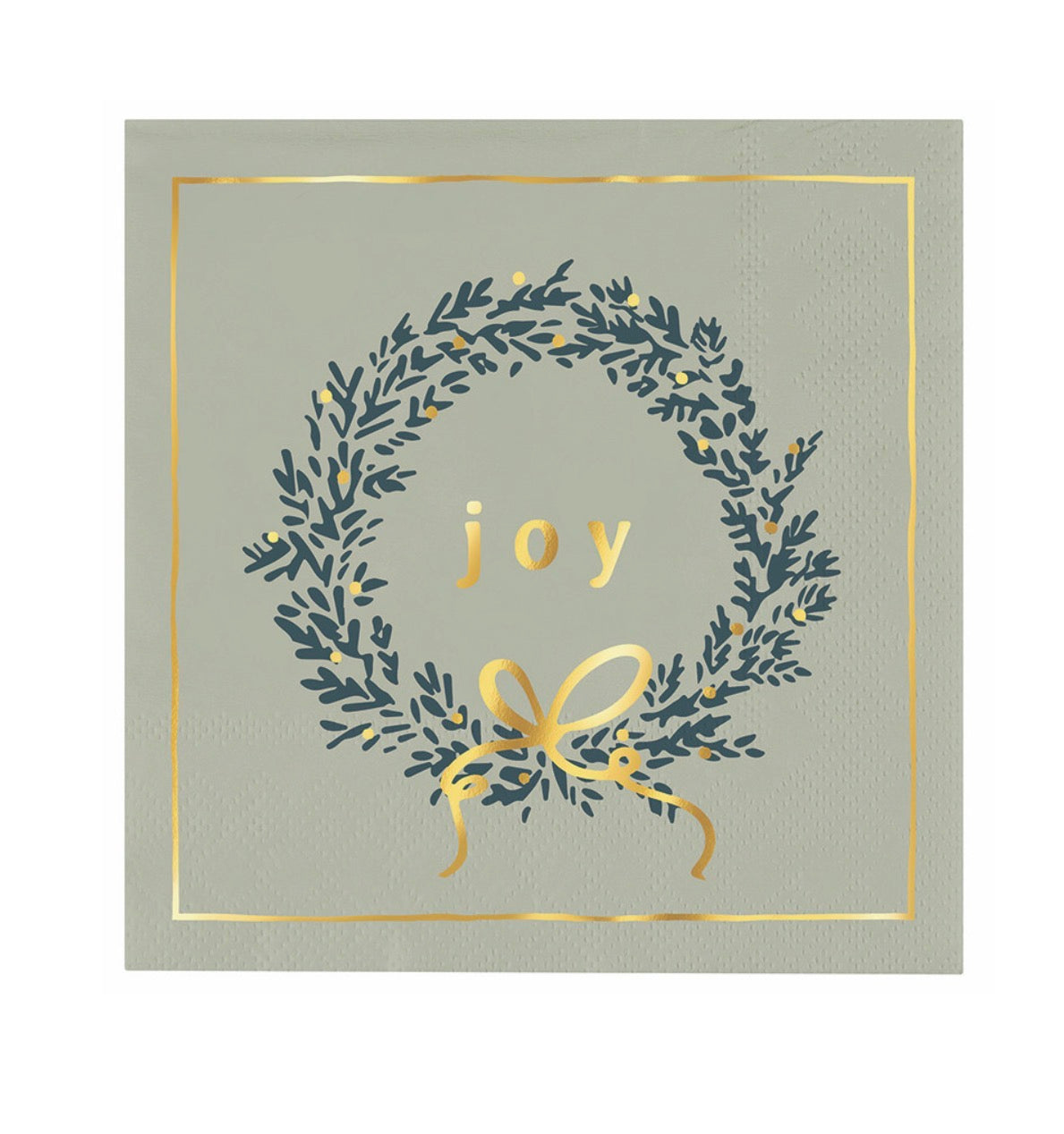Joy Wreath Holiday Napkins in Ceramic Tray