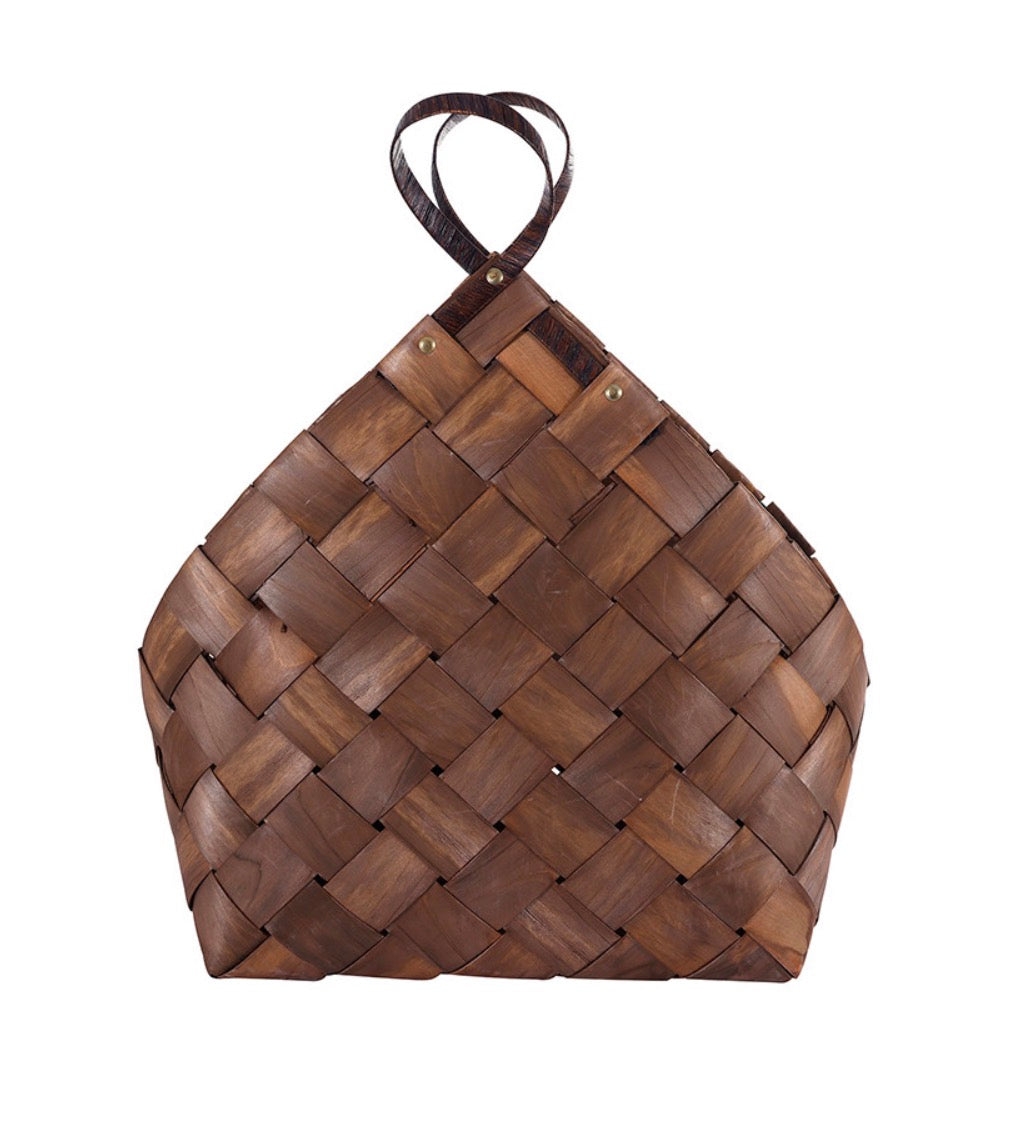 Wood Fiber Basket with Handle - Large