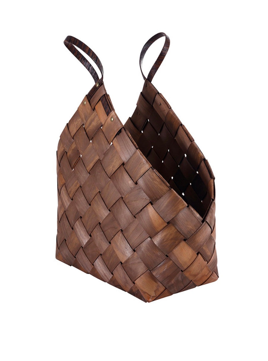 Wood Fiber Basket with Handle - Small
