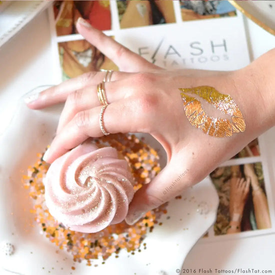 Golden Kiss Temporary Tattoos