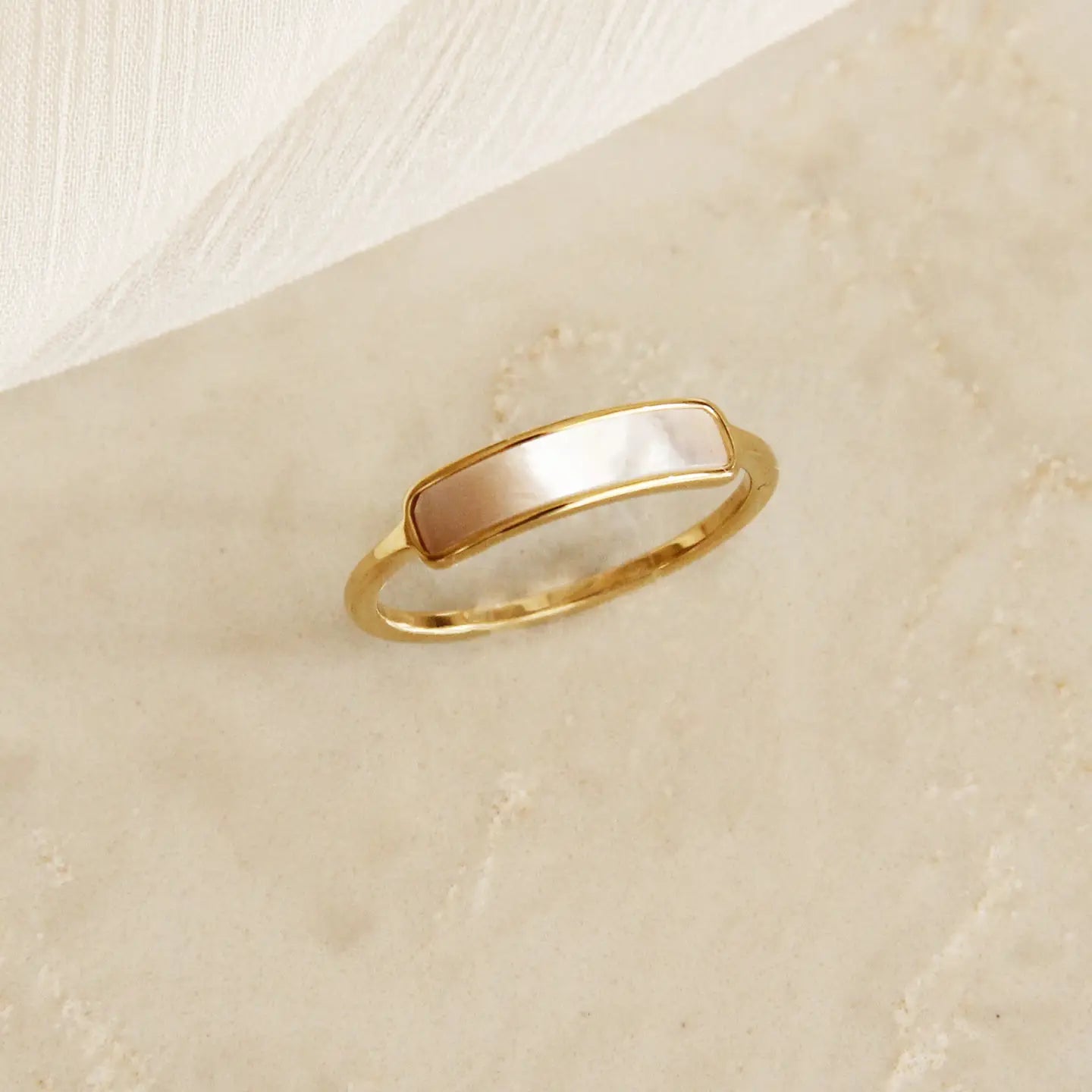 Mother of Pearl Bar Ring