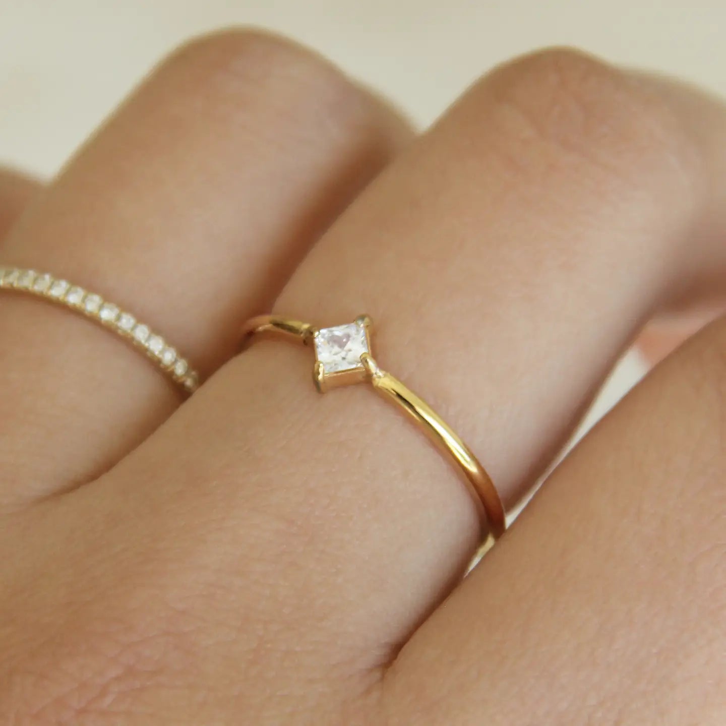 Square CZ Ring