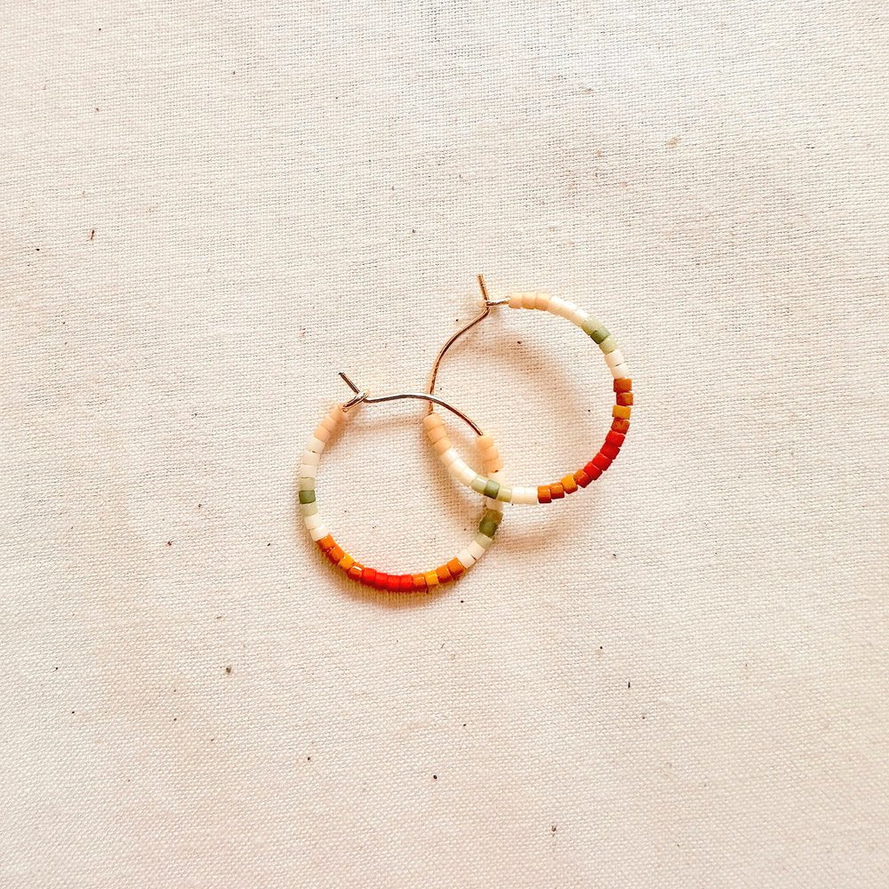 Mini Tondo Hoop Earrings - Bouquet